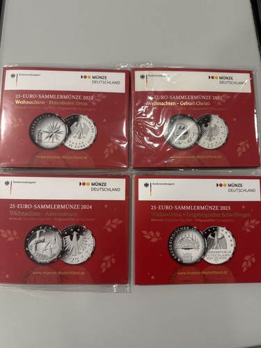 Euro silber weihnachten - 4x, 25